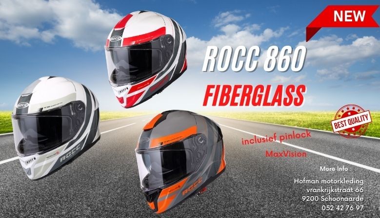 Rocc Fiberglas helm met pinlock - licht gewivht en perfecte pasvorm